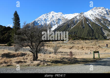 Parco nazionale di Mount Cook ed escursionismo il Hooker Valley via, Foto Stock