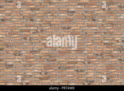 Un frammento di un antico muro di pietra fatta di mattoni rossi. Immagine di sfondo. Foto Stock