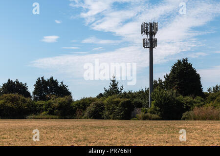 Telefono cellulare il montante in un ambiente rurale Foto Stock