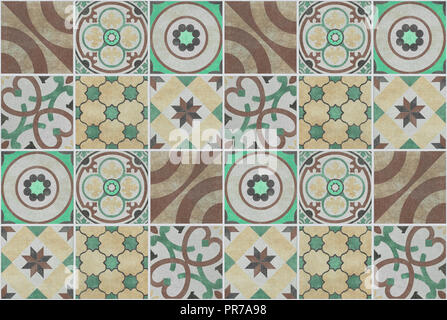 Colorato modello patchwork Sfondo piastrelle - design piastrellato , Foto Stock