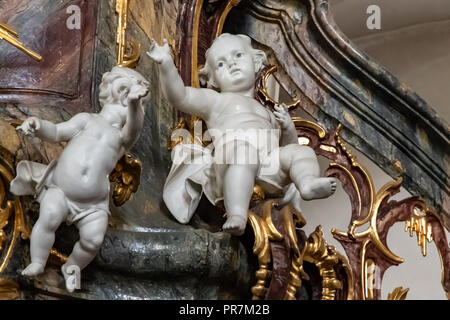 Maria im sabbia la chiesa del pellegrinaggio nel villaggio di Franconia di Dettelbach, Germania Foto Stock