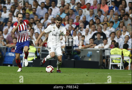 Madrid, Madrid, Spagna. 29Sep, 2018. Nacho(Real Madrid) durante la Liga match tra il Real Madrid e il Club Atletico de Madrid a Estadio Santiago Bernabéu di Madrid in Spagna. Credito: Manu Reino/SOPA Immagini/ZUMA filo/Alamy Live News Foto Stock