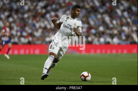 Madrid, Madrid, Spagna. 29Sep, 2018. Casemiro (Real Madrid) durante la Liga match tra il Real Madrid e il Club Atletico de Madrid a Estadio Santiago Bernabéu di Madrid in Spagna. Credito: Manu Reino/SOPA Immagini/ZUMA filo/Alamy Live News Foto Stock