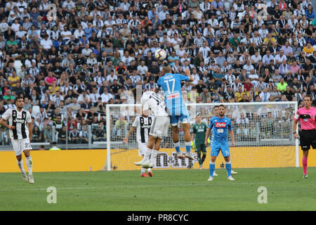 Torino, Italia. 29Sep, 2018. Il 29 settembre 2018 a Torino presso il Allianz stadium Juventus beat home Napoli. Credito: Fabio Sasso/Pacific Press/Alamy Live News Foto Stock