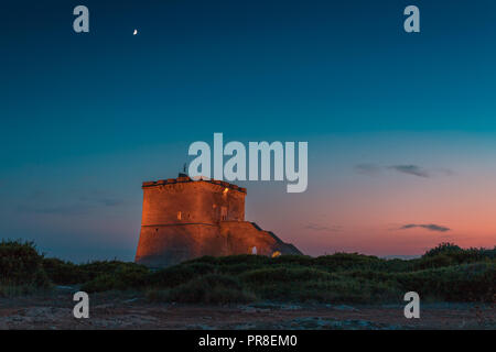 Il Salento la torre in Sunset Foto Stock