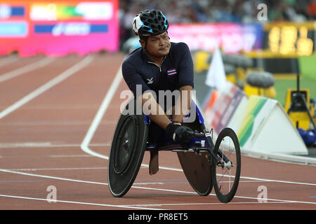 Peth RUNGSRI della Thailandia negli uomini 1500m T52 finale al mondo Para Championships di Londra 2017 Foto Stock