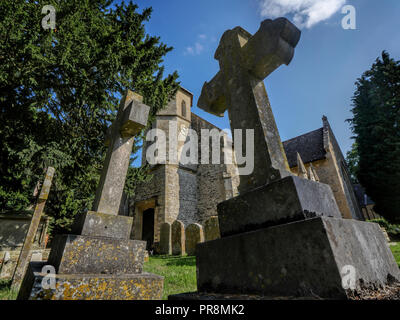 Chiesa di San Nicola, Fyfield, Oxfordshire, Regno Unito Foto Stock