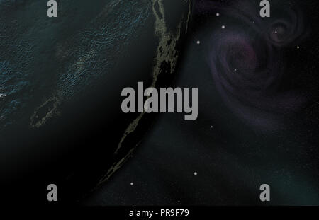 Spazio profondo composizione surreale. Il rendering 3D Foto Stock