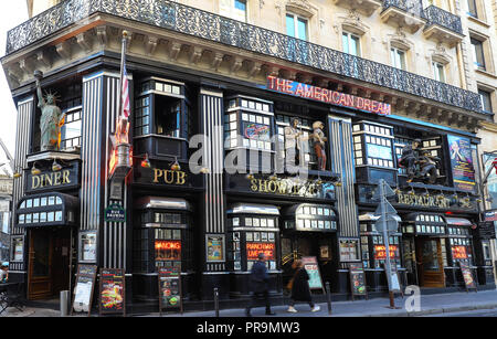 Il ristorante famoso sogno americano, nei pressi del quartiere dell'Opera, Paris, Francia. Foto Stock