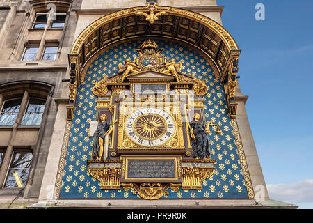 Il più antico orologio in Conciergerie, Parigi Foto Stock