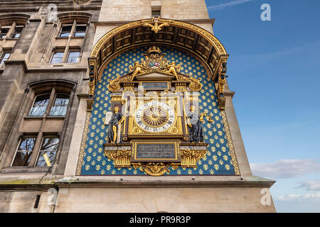 Il più antico orologio in Conciergerie, Parigi Foto Stock