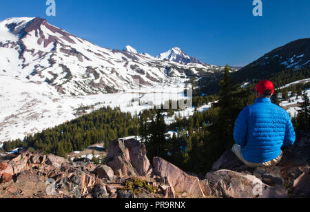 Caffè del mattino in tre sorelle Wilderness Area vicino a curvatura Oregon Foto Stock