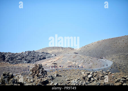 Isola di Vulcano di Santorini, Cicladi un gruppo di isole in Grecia Foto Stock