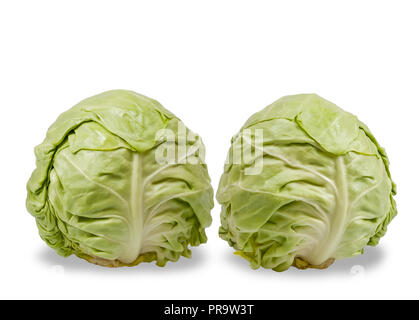 Cavoli Frash isolati su sfondo bianco Foto Stock