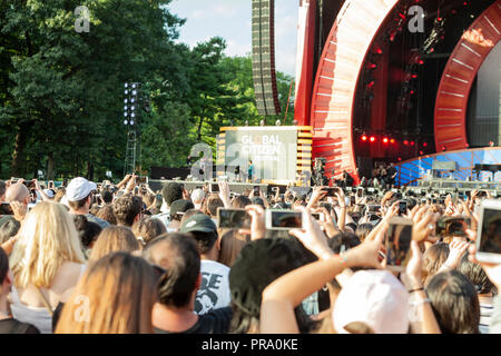 New York, NY - Settembre 29, 2018: Ventole frequentare 2018 cittadino globale Festival: essere la generazione di Central Park Foto Stock