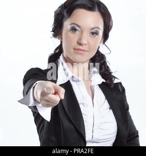 Allegro executive in abbigliamento formale rivolto verso di te Foto Stock