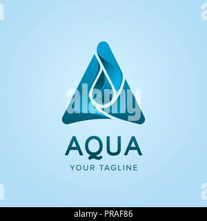 Logo Aqua Concept design template Illustrazione Vettoriale