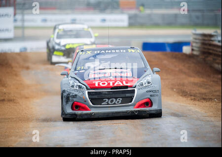 30 settembre 2018: Timmy Hansen #21 in azione durante le qualifiche 4 al mondo Rallycross Championship, il circuito delle Americhe. Austin, Texas. Mario Cantu/CSM Foto Stock