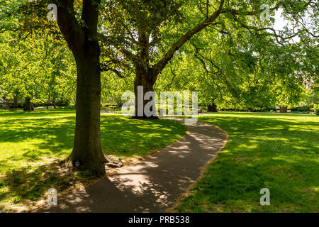 Brunswick Square Gardens, un parco pubblico nel quartiere di Bloomsbury, Londra, Regno Unito Foto Stock