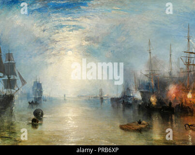 J. M. W. Turner, Keelmen ansante in carboni al chiaro di luna 1835 olio su tela, National Gallery of Art di Washington D.C., USA. Foto Stock