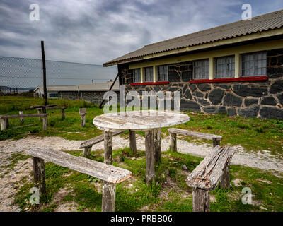 Robben Island, Cape Town, Sud Africa, che teneva prigionieri politici, come Nelson Mandela, durante l'era dell'apartheid Foto Stock