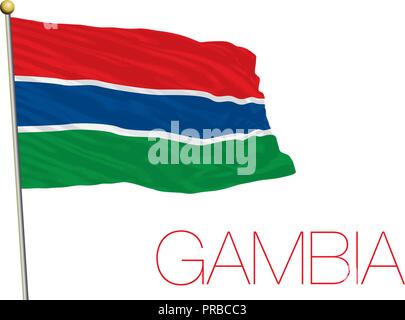Gambia bandiera, illustrazione vettoriale Illustrazione Vettoriale