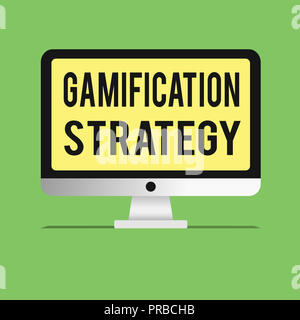 Parola di scrittura di testo â€oegamificationâ€ strategia. Il concetto di business per utilizzare le ricompense per la motivazione integrare la meccanica di gioco. Foto Stock