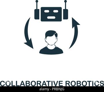 Collaborativo icona di robotica. Semplice design di stile dall'industria 4.0 raccolta. UX e UI. Pixel premium perfetta collaborazione icona di robotica. Per il web d Illustrazione Vettoriale