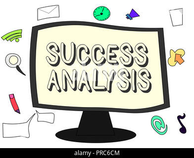 Conceptual la scrittura a mano che mostra il successo di analisi. Business photo vetrina per creare il grafico per determinare aumento delle vendite o dei profitti. Foto Stock