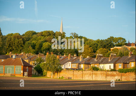 Golden estate luce solare su Harrow sulla collina a London borough Foto Stock