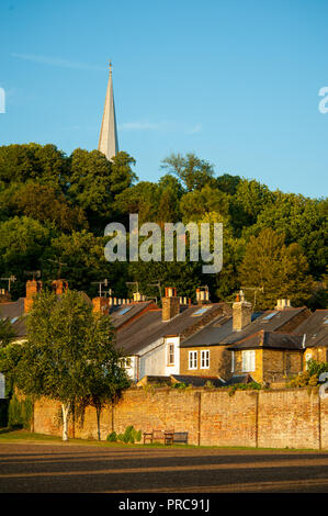 Golden estate luce solare su Harrow sulla collina a London borough Foto Stock