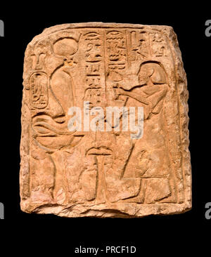 Stele di pietra del viceré egiziano di Kush, Seta. (C1200BC, da Wadi Halfa) British Museum, Bloomsbury, Londra, Inghilterra, Regno Unito. Foto Stock