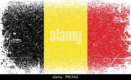 Belgio bandiera Grunge Illustrazione Vettoriale