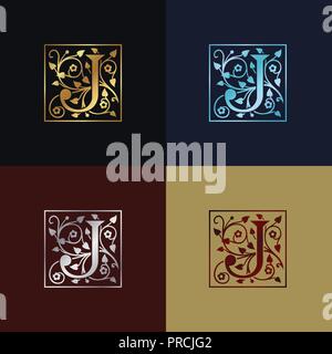 Lettera J Logo decorativo Illustrazione Vettoriale