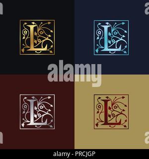 La lettera L Logo decorativo Illustrazione Vettoriale
