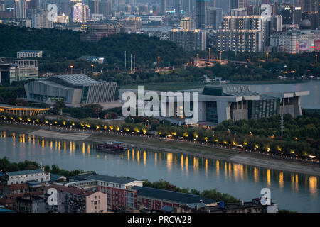 1 ottobre 2018, Wuhan Cina: Qintai Grand Theatre Opera house vista aerea a Wuhan Cina Foto Stock