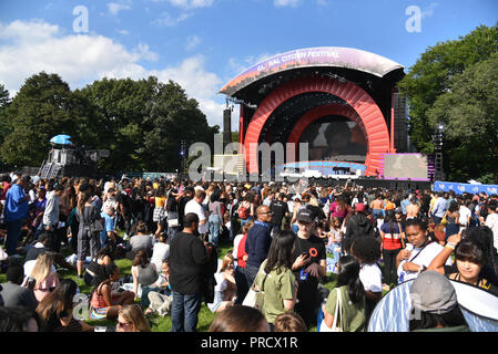 Cittadino globale in concerto a Central Park, grande prato da Settembre 29, 2018 a New York City. Foto Stock