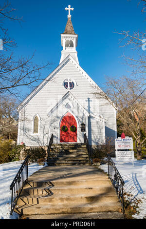 La Nuova Inghilterra chiesa in Mystic Connecticut, Stati Uniti d'America Foto Stock