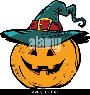 Zucca di Halloween in hat Illustrazione Vettoriale