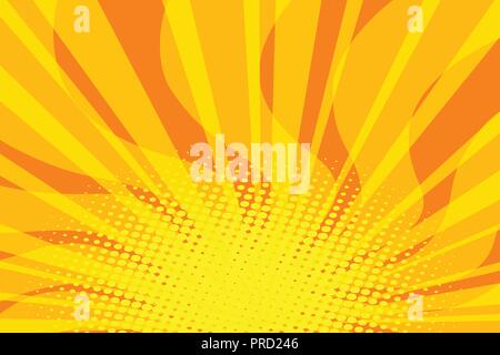 Giallo Sunny pop art background Illustrazione Vettoriale