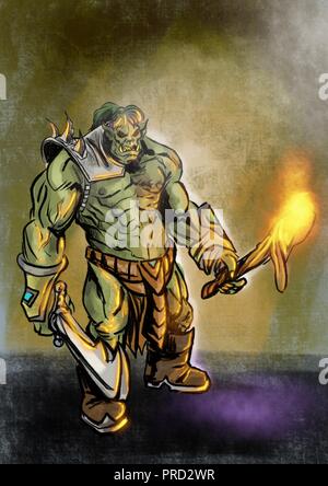 Fantasy orc illustrazione Foto Stock