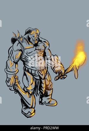 Fantasy orc illustrazione Foto Stock