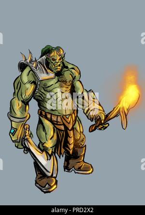 Fantasy orc illustrazione Foto Stock