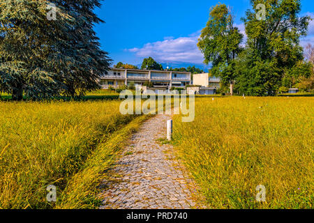 Italia Piemonte Canavese Ivrea museo aperto Olivetti case per famiglie Foto Stock