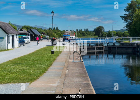 Il Caledonian Canal a Banavie, a Fort William, Neptunes scalinata serrature, regione delle Highlands, Scotland Regno Unito Foto Stock