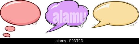 Fumetti. Scarabocchi colorati impostato Illustrazione Vettoriale