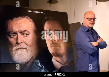 Roma 01 Ottobre 2018 - Hotel Visconti - Presentazione film NEMICO DELLE NAZIONI UNITE CHE TI VUOLE BENE Photocall Denis Rabaglia regista Credito: Giuseppe Andidero/Alamy Live News Foto Stock