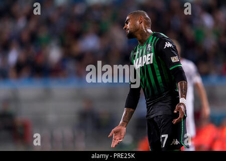 Kevin Prince Boateng (Sassuolo) durante l'italiano 'Serie A' match tra Sassuolo 1-4 Milano Mapei Stadium il 30 settembre 2018 a Reggio Emilia, Italia. Credito: Maurizio Borsari/AFLO/Alamy Live News Foto Stock