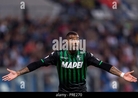 Kevin Prince Boateng (Sassuolo) durante l'italiano 'Serie A' match tra Sassuolo 1-4 Milano Mapei Stadium il 30 settembre 2018 a Reggio Emilia, Italia. Credito: Maurizio Borsari/AFLO/Alamy Live News Foto Stock