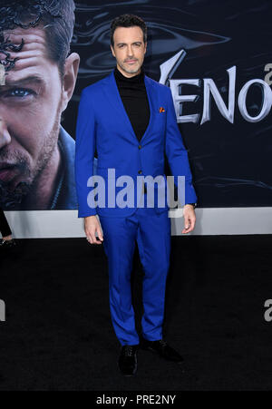 Westwood, CA, Stati Uniti d'America. 1 Ott 2018. 01 Ottobre 2018 - Westwood, California - Reid Scott . ''Venom " Los Angeles Premiere detenute al Regency Village Theatre. Photo credit: Birdie Thompson/AdMedia Credito: Birdie Thompson/AdMedia/ZUMA filo/Alamy Live News Foto Stock